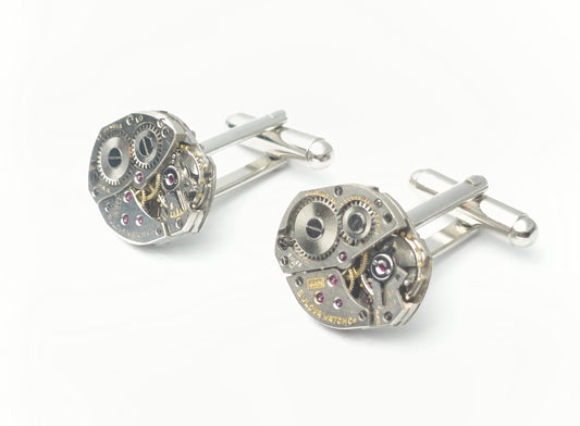 Vintage Bulova watch movement cufflinks for Mens Christmas Gift