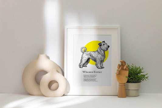 Original Wheaten Terrier Illustration, Wheaten Terrier Poetry Print, Wheaten Terrier Sketch, Wheaten Terrier Art