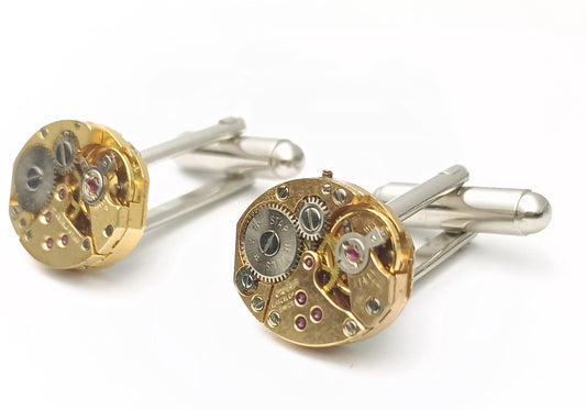 Steampunk watch movement cufflinks for Mens Christmas Gift