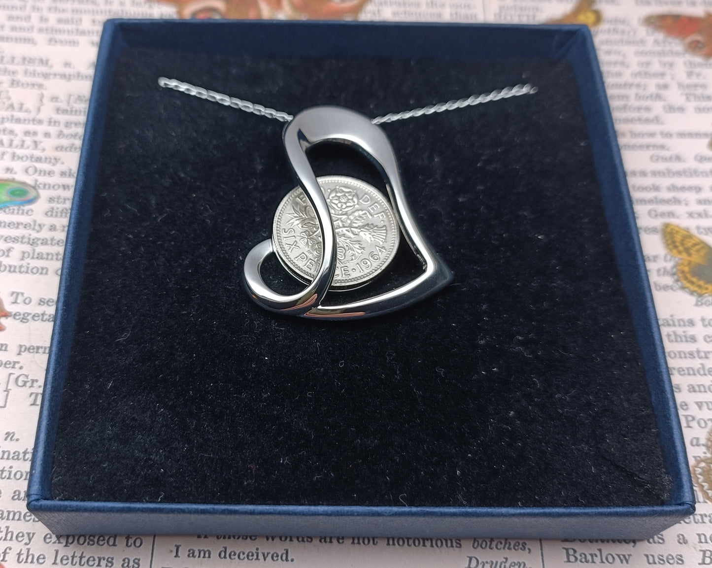 UK 1965 Sixpence pendant for a 60th birthday, 60th birthday gift for women