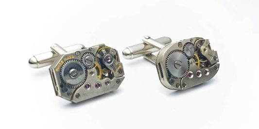 Vintage Swiss watch movement cufflinks for Mens Christmas Gift