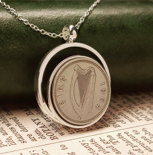 1964 Irish Threepence necklace for a 60th birthday, Vintage Irish coin pendant, 60th Birthday Jewellery for Women