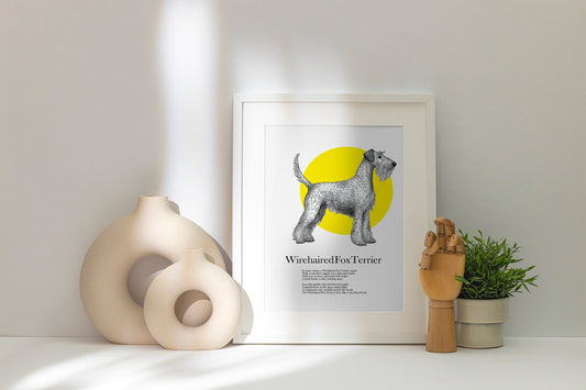 Original Wirehaired Fox Terrier Print, Fox Terrier Poetry, Fox Terrier Sketch, Fox Terrier Illustration