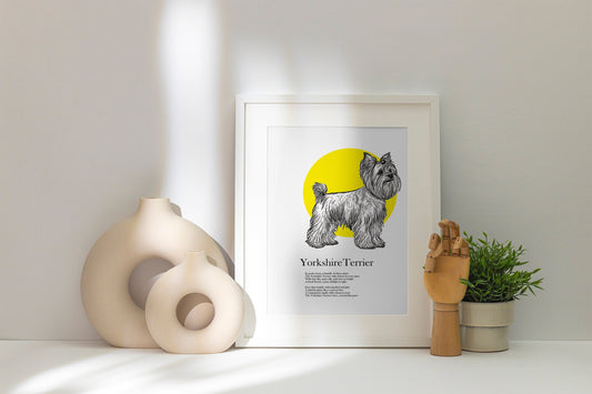 Original Yorkshire Terrier Artwork, Yorkshire Terrier Poetry Print, Yorkshire Terrier Art Print, Yorkie Illustration
