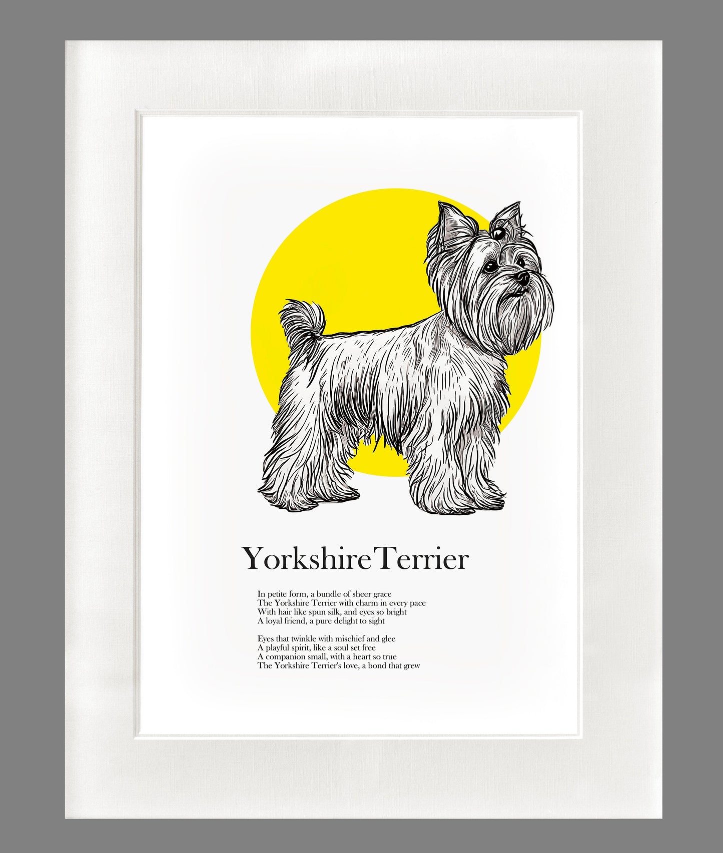 Original Yorkshire Terrier Artwork, Yorkshire Terrier Poetry Print, Yorkshire Terrier Art Print, Yorkie Illustration